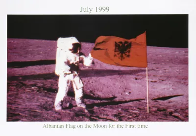 Albanian Flag on the Moon
