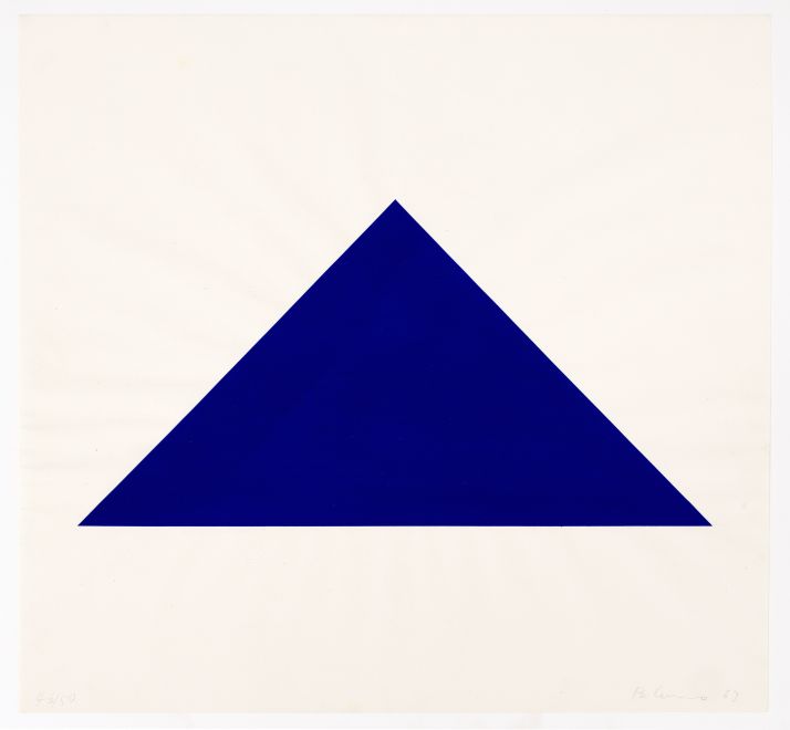 Edition von Palermo. Blatt mit gemaltem blauen Dreieck