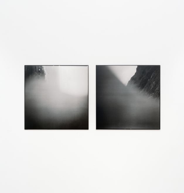 2 LPs liegen nebeneinander. Man sieht einmal die Vorder- einmal die Rückseite. Auf beiden Seiten ist ein veschwommenes schwarz-weiß Foto