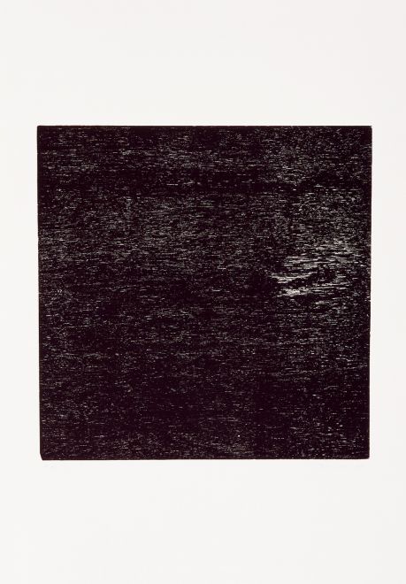 Holzstock-Drucke von John Nixon. Monochromer Druck in Schwarz. Mit Sperrholzblock gedruckt, ohne dass der Künstler weiter eingriff, so dass sich die unberührte Holzmaserung auf dem Papier abzeichnet.