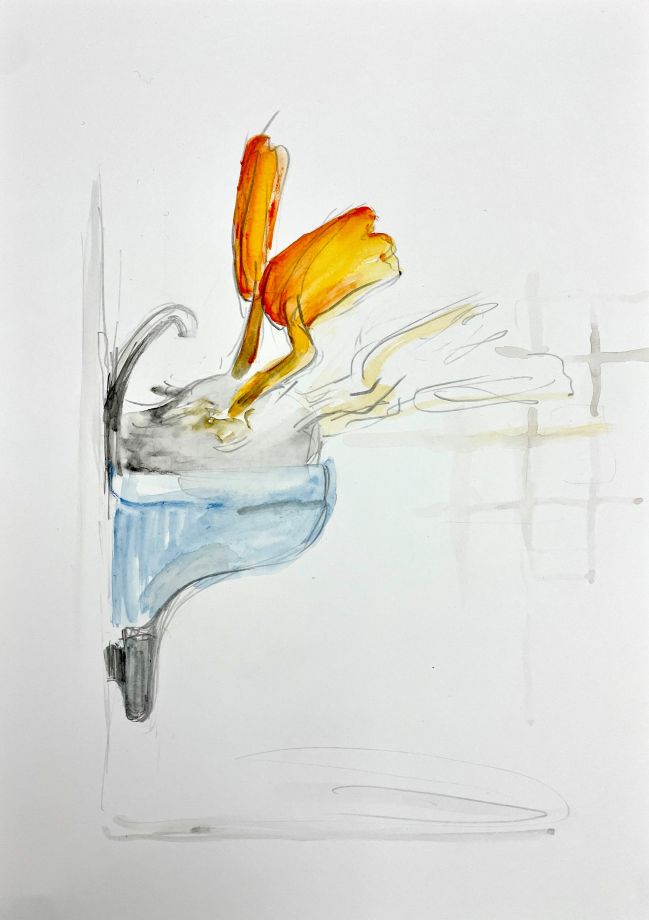 Aquarell von Christine Moldrickx zeigt eine Ente